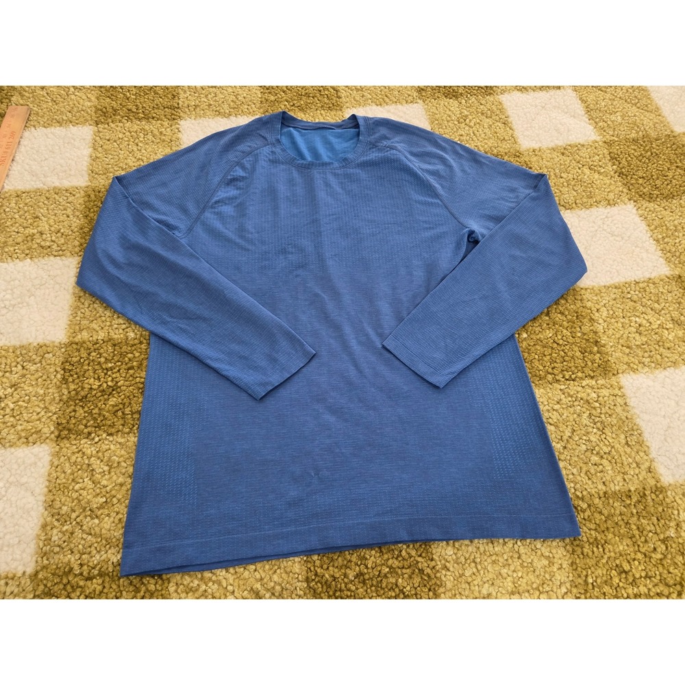 Lululemon Metal Vent Tech Long Sleeve Shirt Blue Heather Mens Large L 1010